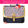 Cartable Enfant Tann's personnalisé CP CE1 CE2 fleuri pompons