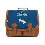Cartable Tann's CE2-CM1-CM2 personnalisé Bleu et marron