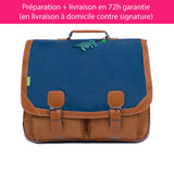 Cartable Tann's CE2-CM1-CM2 personnalisé Bleu et marron