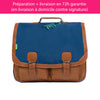 Cartable Tann's CE2-CM1-CM2 personnalisé Bleu et marron