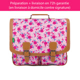 Cartable Tann's CE2-CM1-CM2 personnalisé liberty rose vif