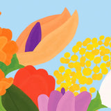 Éventail tissu et bois illustré Fleurs – Cadeau ou accessoire mariage original