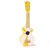 Guitare enfant personnalisée rock blanche et jaune Bois
