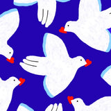 Éventail tissu et bois illustré Oiseaux – Cadeau Fête des Pères original