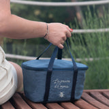 Lunch Bag isotherme Cadeau fêtes des mères personnalisé Gris Chiné