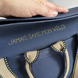 Sacoche vélo bleu marine personnalisée