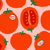 Éventail tissu et bois illustré Tomates – Cadeau ou accessoire mariage original