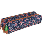 Trousse Tann's double personnalisée Fleuri marine et rose