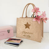 Cabas de plage personnalisé Toile de jute pailletée
