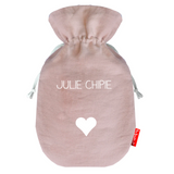 Bouillotte enfant en lin de couleur rose parme personnalisée