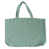 Cabas en lin vert amande cadeau Maîtresse et Nounou