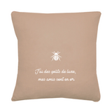 Coussin Cadeau Mariage personnalisé Vieux Rose Lin