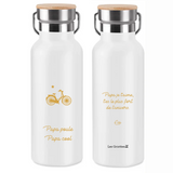 Gourde isotherme Cadeau Fête des Pères / Grand-père personnalisé Noire 500ml