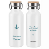 Gourde isotherme Cadeau Fête des Pères / Grand-père personnalisé Noire 500ml