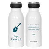 Gourde isotherme Cadeau Fête des Pères / Grand-pères personnalisé Noire 350ml