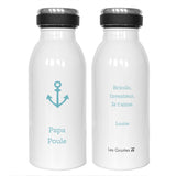 Gourde isotherme Cadeau Fête des Pères / Grand-pères personnalisé Noire 350ml