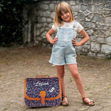Cartable Tann's personnalisé CP CE1 CE2 Fleuri marine et rose