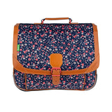 Cartable Tann's personnalisé CP CE1 CE2 Fleuri marine et rose
