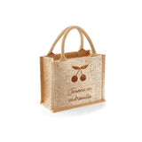Mini sac Cabas Adulte en toile de jute pailleté