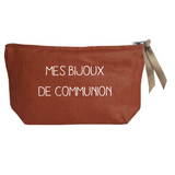 Petite pochette Cadeau Baptême / Communion personnalisé Terracotta Lin