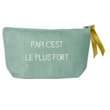 Petite pochette Cadeau Fête des Pères / Grands-pères personnalisé Vert amande Lin