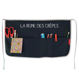 Tablier cadeau fête des mères et grands-mère personnalisé Bleu marine Lin enduit