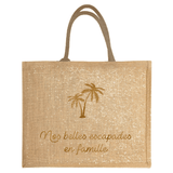 Cabas de plage personnalisé Toile de jute pailletée