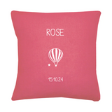 Coussin Cadeau Bébé personnalisé Framboise Lin