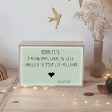 Box lumineuse Cadeau Pères / Grands-pères personnalisé Vert amande