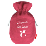 Bouillotte Noël en lin de couleur rose framboise personnalisée