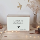 Box lumineuse Cadeau Mariage personnalisé Gris ciment