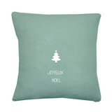 Coussin de Noël personnalisé Vert amande Lin