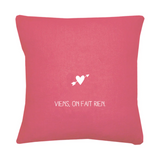 Coussin Cadeau Mariage personnalisé Framboise Lin