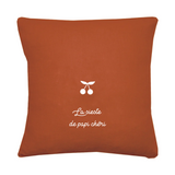 Coussin Cadeau Fête des Pères / Grands-pères personnalisé Terracotta Lin