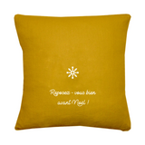 Coussin de Noël personnalisé Jaune moutarde Lin