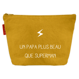 Pochette Cadeau Fête des Pères / Grands-pères personnalisé Jaune moutarde Coton