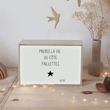 Box lumineuse Cadeau Adulte personnalisé Gris ciment