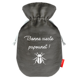 Bouillotte fête des pères en lin de couleur gris ardoise personnalisée