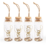 Lot de 4 fioles à souhaits en verre pour Noël personnalisées