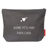 Pochette Cadeau Fête des Pères / Grands-pères personnalisé Gris ardoise lin