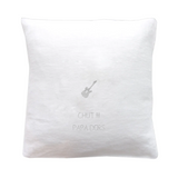 Coussin Cadeau Fête des Pères / Grands-pères personnalisé Blanc Lin