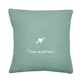 Coussin Cadeau Adulte personnalisé Vert amande Lin