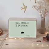 Box lumineuse Cadeau Adulte personnalisé Vert amande