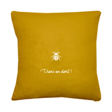 Coussin Cadeau Mariage personnalisé Jaune moutarde Lin