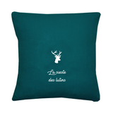 Coussin de Noël personnalisé Bleu pétrole Lin