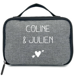 Sac isotherme Petit modèle Cadeau Mariage personnalisé gris chiné