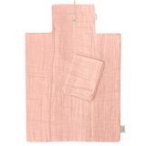 Matelas à langer nomade Bébé personnalisé Rose poudré Gaze de coton