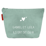 Pochette Cadeau Mariage personnalisé Vert amande Coton