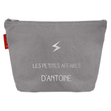 Pochette Ecole personnalisée Gris ciment Coton