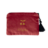 Pochette Cadeau Maîtresse personnalisée Velours Bordeaux